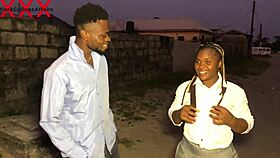 Ghana street boy lures horny schoolgirl home for rough dick pounding session