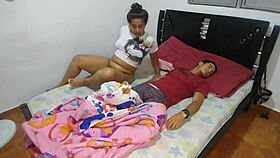 Intense bedroom fuck right next door!