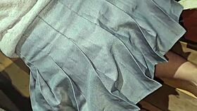 Hot skirt upskirt close-up leads to big ass masturbation rub!