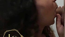 Chubby Lexie Grants deepthroats before bed in lingerie