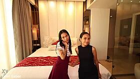 Petite Filipinas enjoy bareback threesome fun