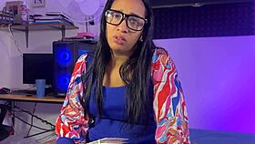 Busty brazilian milf spreads lingerie legs begging petite cock to creampie her wet tattooed pussy