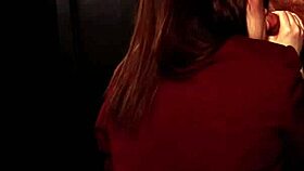 Hey check out this student slurping cock at the gloryhole booth