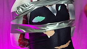 Gwen Stacy Swallows Huge Load After Kinky Cosplay Blowjob!