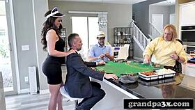 kinky old guys rim and fuck busty young teen post-poker