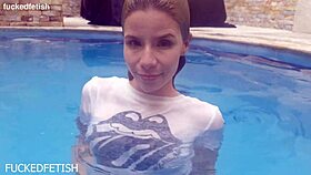 wet ashley rose rocks poolside as submissive fuck doll