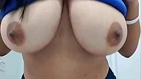 big natural latina tits tease in softcore solo display