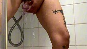 petite arab milf masturbates wildly in steamy shower