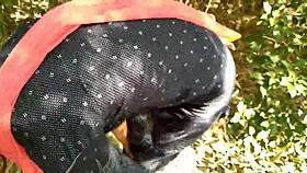 desi college coed girlfriend bends over outdoor for boyfriend's hardcore doggystyle pussy pounding and cumshot