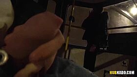 stacy sommers catches me jerking on tram watch her react