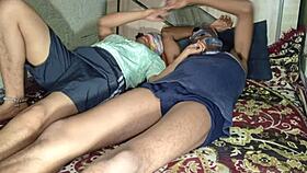 amateur housewife sneaks anal fun in the bedroom with lover