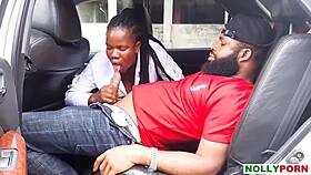 Ladygold Africa Rides Nigerian Star Krissyjoh's Monster Cock Hard In Car