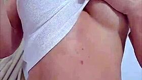 Colombian milf's big tits squirt from anal cucumber pussy double penetration