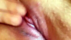 latina rubs big clit in daylight frenzy building to explosive orgasm closeup