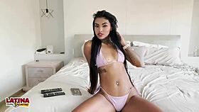 i cant believe how this skinny latina slut took that huge bwc stretching her tight pussy for first time cumshot facial