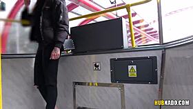 stacy sommers catches me jerking on tram watch her react