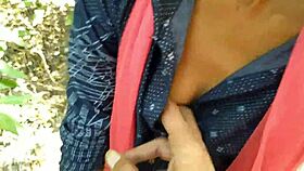 desi college coed girlfriend bends over outdoor for boyfriend's hardcore doggystyle pussy pounding and cumshot