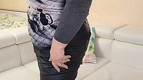 Thick busty granny mature wife strips down completely naked hey