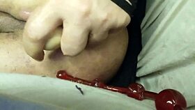 brunette straps on and pegs tight ass breaking it wide