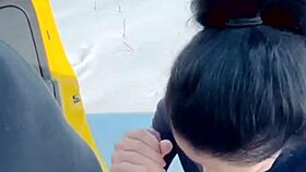 suckin his huge cock at -10 degrees then swallowin hot cum mouthful on tongue