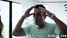 dude's fantasy fails as lesbian petite ignores huge cock for pussy licking