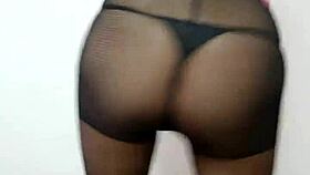 she dances seductively in sheer stockings morning breeze