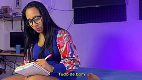 Busty brazilian milf spreads lingerie legs begging petite cock to creampie her wet tattooed pussy