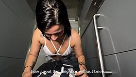 hey latina milf, ride this young bbc bareback in the elevator for creampie
