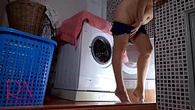 Curvy Housewife Maid Submits to Kinky Washing Machine Domination Fuck