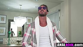 guy spits on milf's tight asshole lubing up for deep anal entry