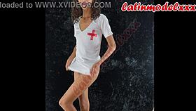 sexy nurse flashes pussy and ass in photoshoot!