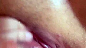 latina rubs big clit in daylight frenzy building to explosive orgasm closeup