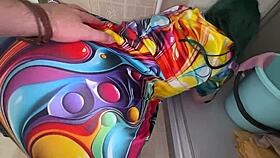 busty huge ass milf stuck in closet takes triple hole pounding