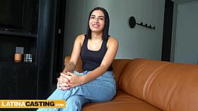 hot latina teen auditions panty-free during casting interview
