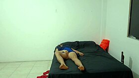 Teasing peek at freshly washed smooth shaved pussy