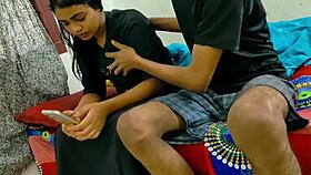 Rahul pounds girlfriend and wife in hot threesome bed romp