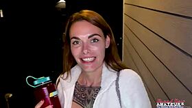 Inked brunette parker skyes fingers twat then slurps massive cock hungrily