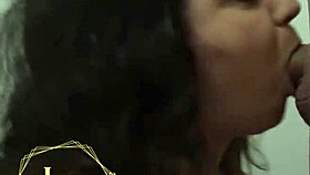 Chubby Lexie Grants deepthroats before bed in lingerie