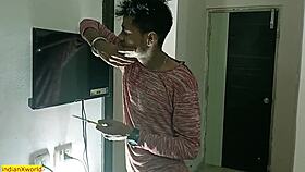 TV mechanic pounds big tits divorced Bengali babe hard