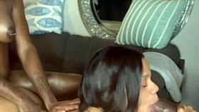 Freaky Ebony Threesome Double Penetrates Deep!