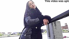 german scout picks up perfect latina teen 18+ caramella for outdoor casting fuck