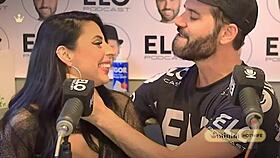 rainha drops sloppy blowjob on podcast host mid-show