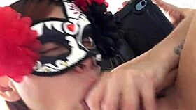 Watch this horny latina wife swallow every drop as cock throbs cum in mouth