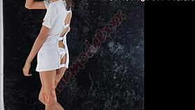 sexy nurse flashes pussy and ass in photoshoot!