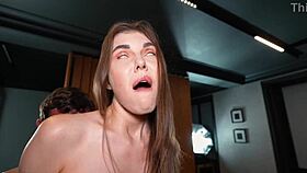 How many anal climaxes can this leggy slut take bent over?