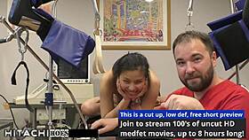 doctor forces hitachi vibrator orgasms on tanned asian patient backstage hospital humiliation