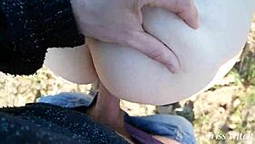 Blowjob and doggystyle hardcore sex on forest hike with big ass teen