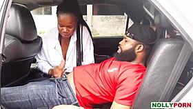 Ladygold Africa Rides Nigerian Star Krissyjoh's Monster Cock Hard In Car