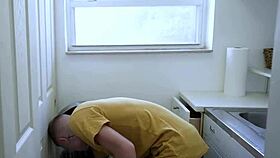 hey young stud catches busty milf cheating hard