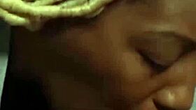 ebony milf's throat takes deep homemade face-fucking down to the balls 